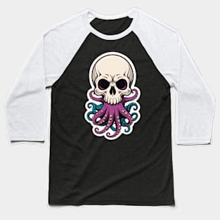 Octopus Skull 1 Baseball T-Shirt